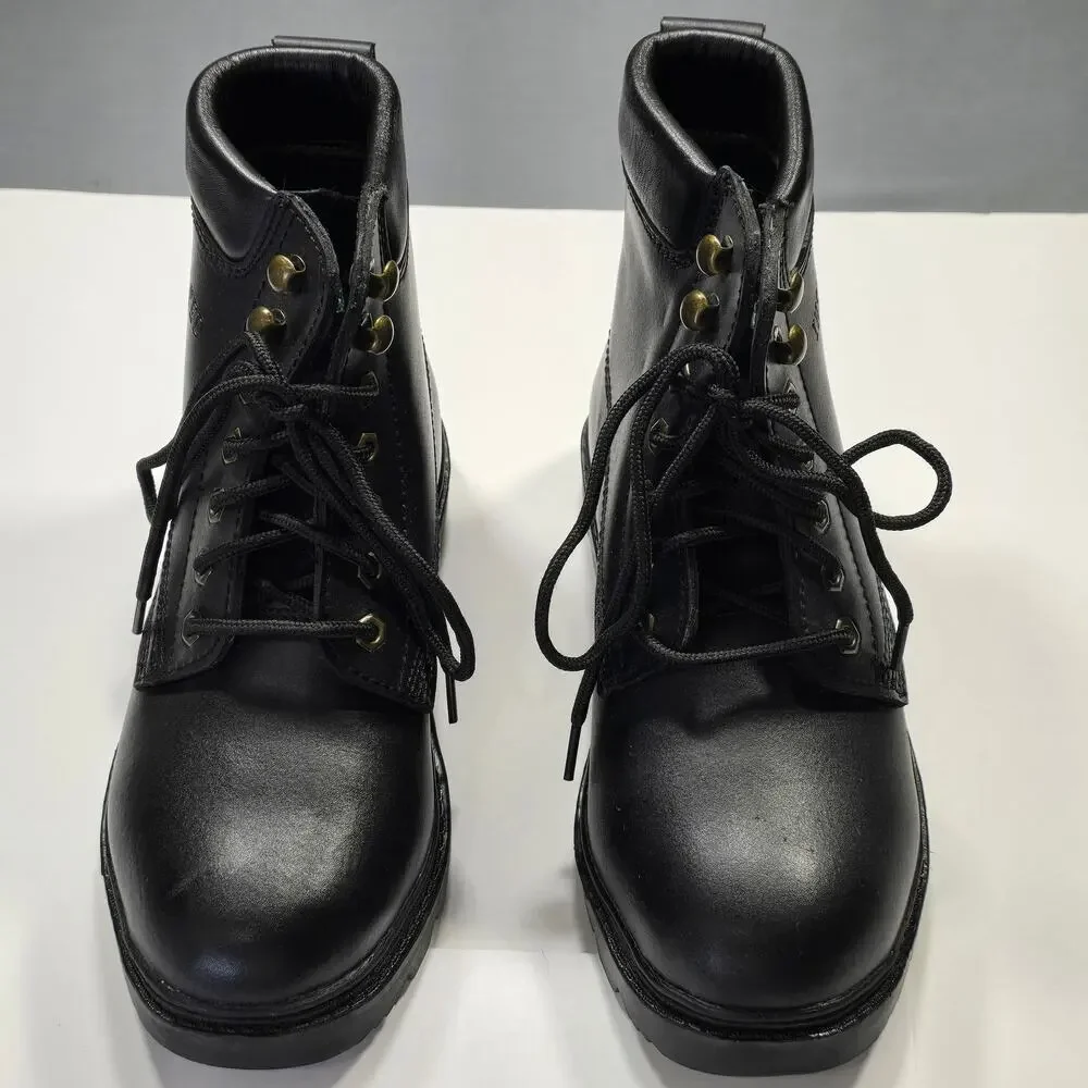 Himalayans Black Leather Boots Mens Size 7.5 Insulated Winter Combat Lace Rugged